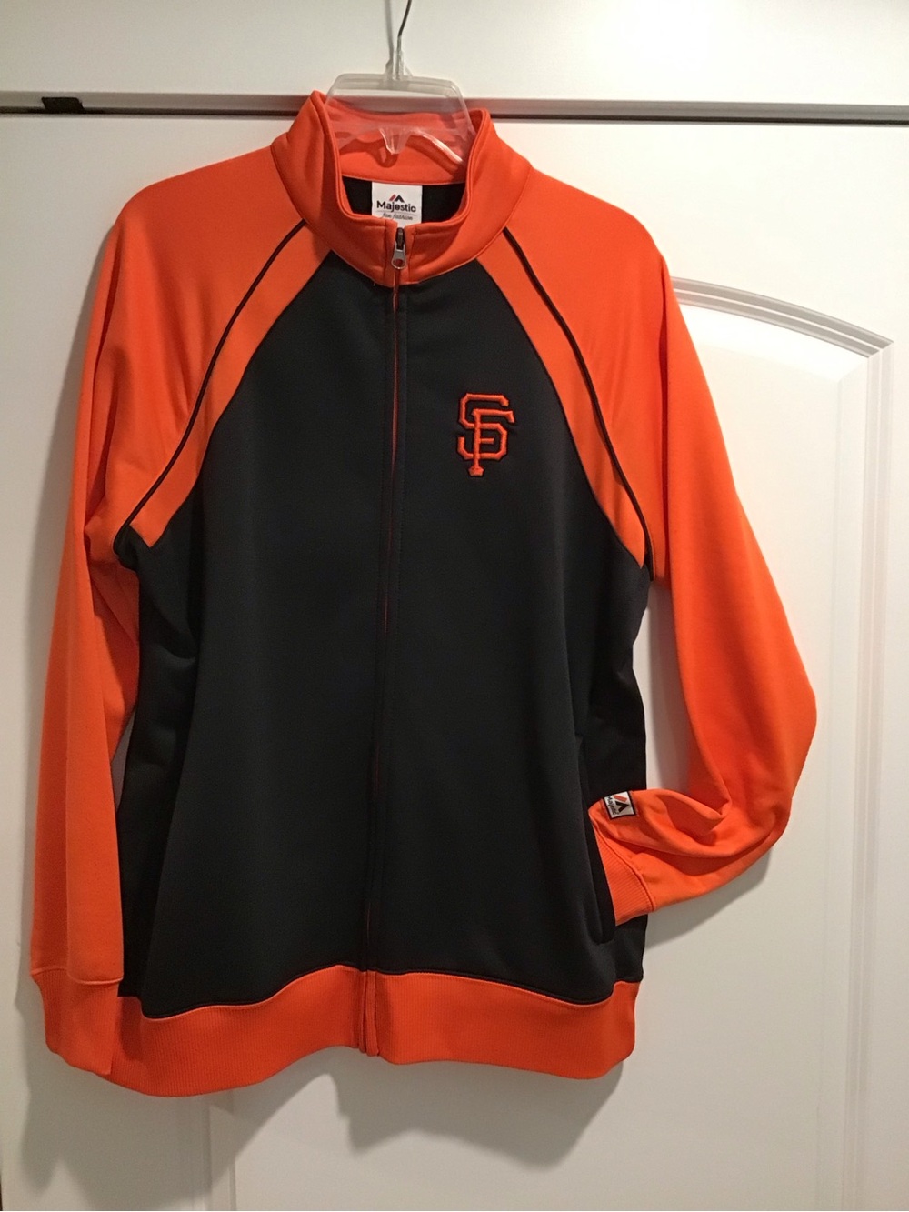 Majestic Black Jacket with Bright Orange Trim